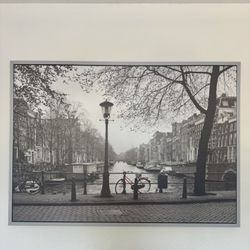Large Black And white framed Amsterdam Picture/print/wall Art 