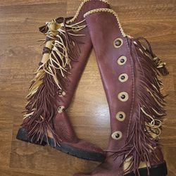 Custom Hand Made Leather Biker Boots 