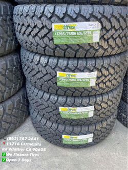 285/75/16 LT TBB ALL TERRAIN New Set of Tires Installed and Balanced Set de Llantas Nuevas Instaladas y Balanceadas