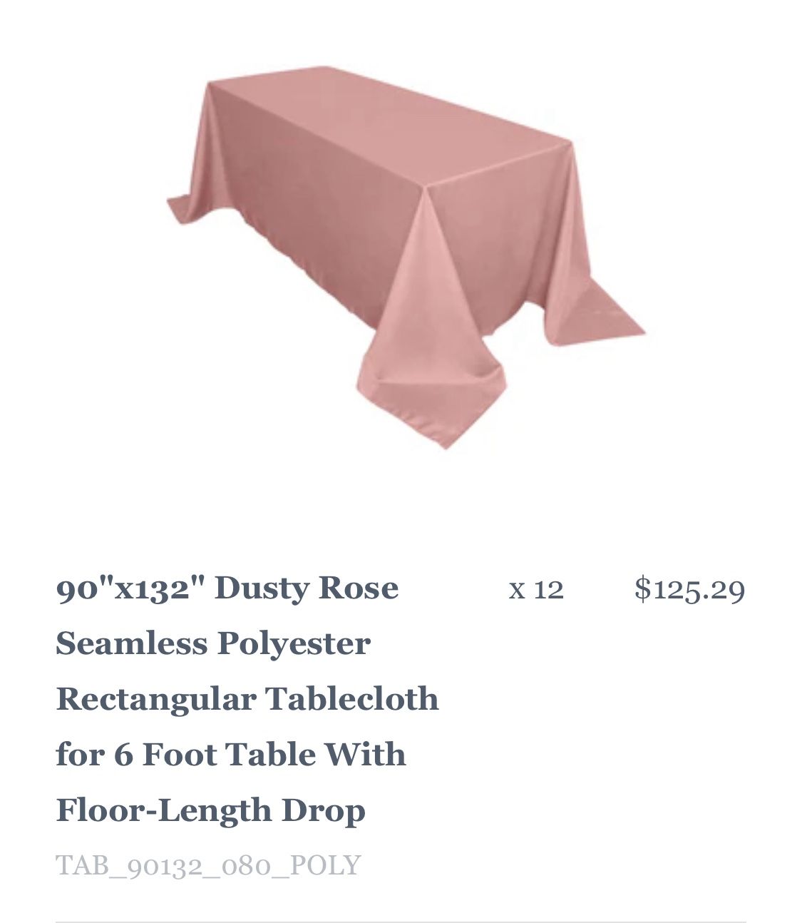 Dusty Rose Rectangle Table Cloth