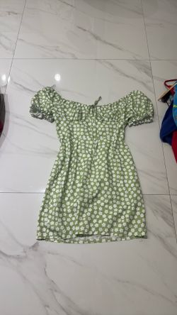 green flower dress from shein size M