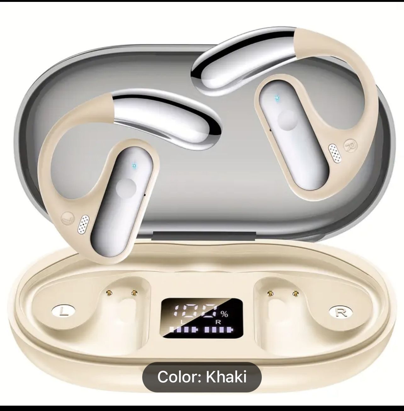 V5.3 Open-ear Wireless Headset - brand new-Khaki color