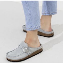 Birkenstock Buckley Shearling Clogs Mules Women’s Size 37 In Dusty Teal. New Without Box!