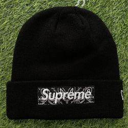 Supreme New Era Bandana Box Logo Beanie FW19 Black