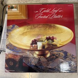 Gold Leaf Platter 18 Inches