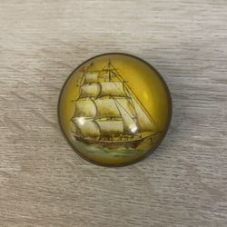 Antique Sailing Ship Horse Bridle Rosette Pin
