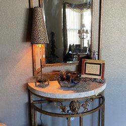 Coral Top Entry Foyer Table And Mirror