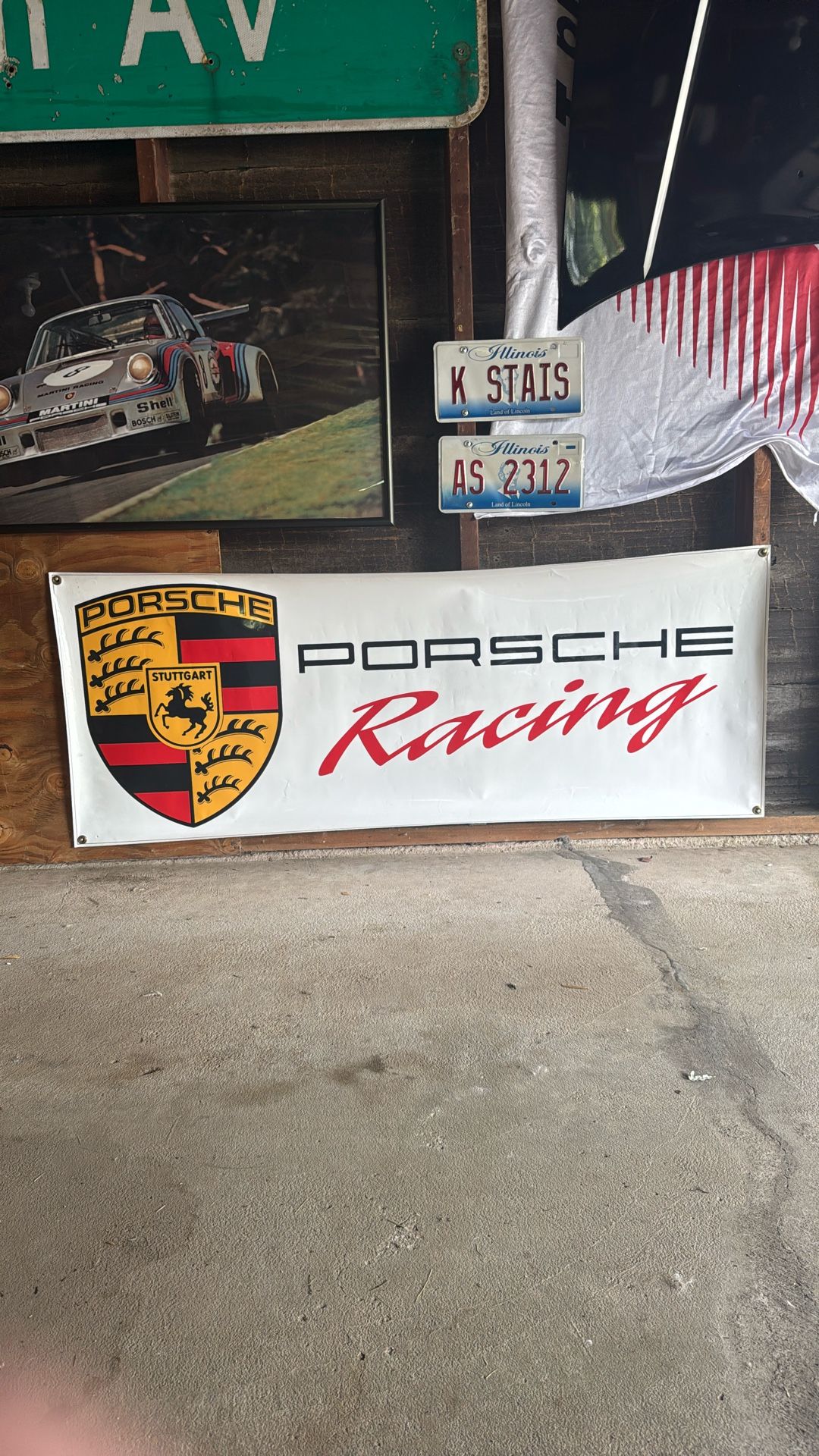Porsche Racing Vinyl Sign (60”x24)