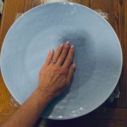 Stunning - 4 Noemi Ceramiche Dimpled Platters 14.25" Umbria Italy