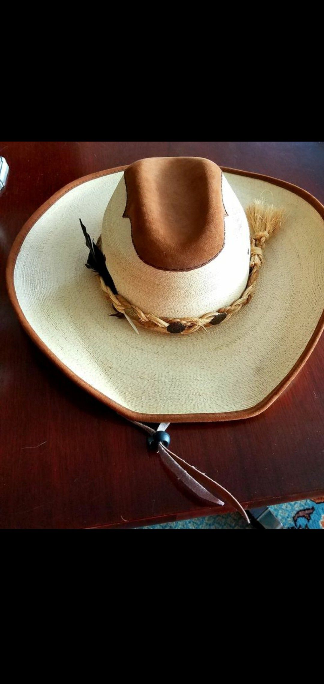 Cowboy hat, Stone brand, palm and suede