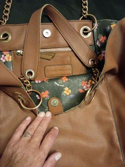 Steve Madden Brown Tote Bag with Chain Straps