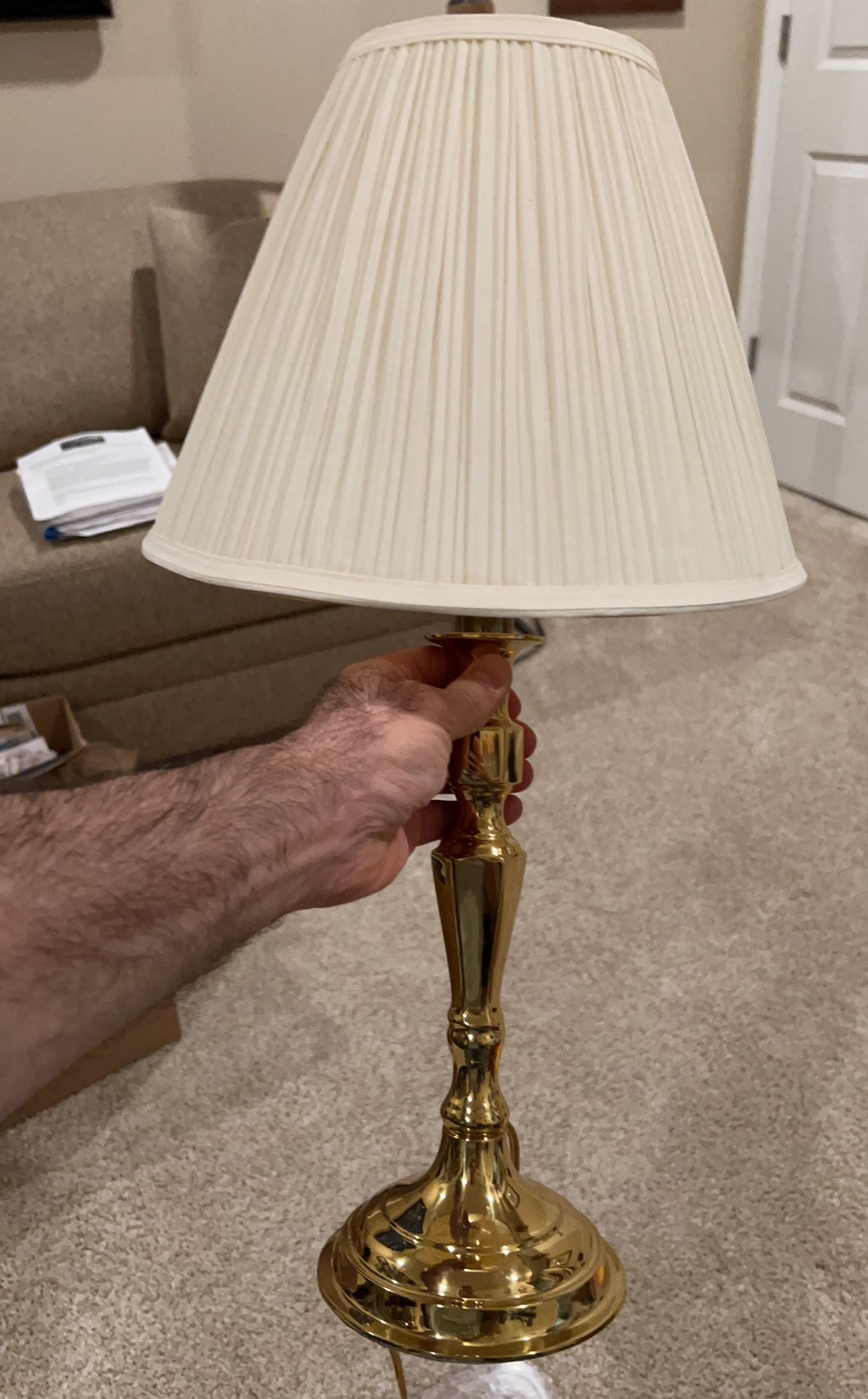 Brass Lamp 20” with shade