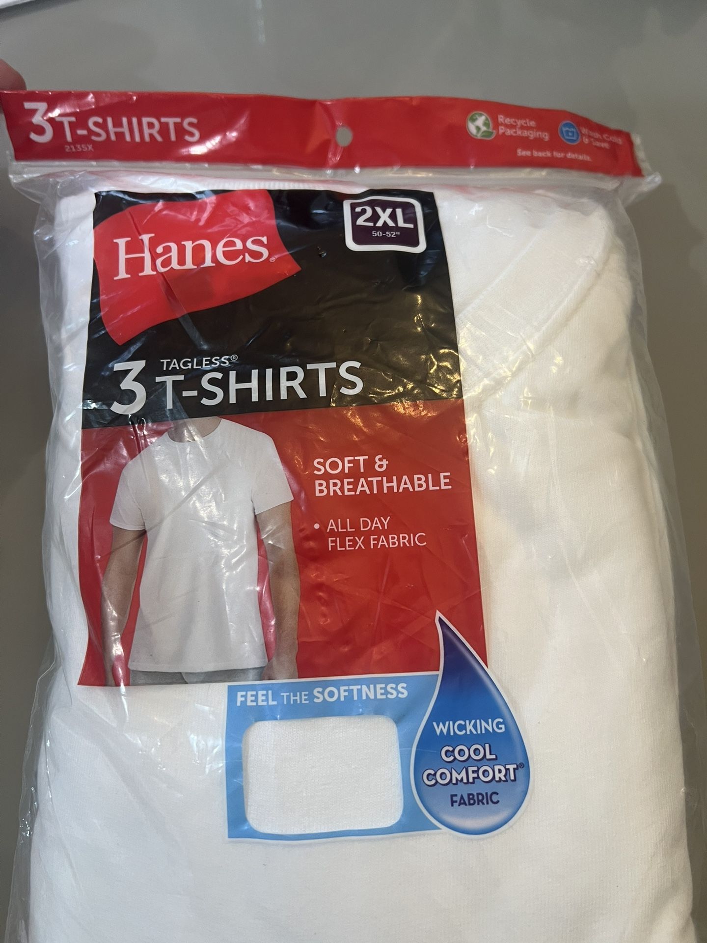 Hanes 2XL Tagless t shirts Set Of 3