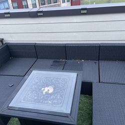 Outdoor Sectional, Bar( w/stools) and Umbrella - $150 for all