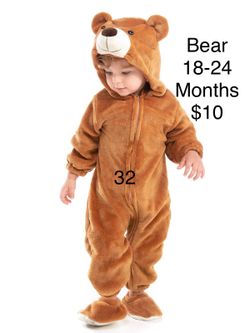 Baby Brown Bear Onesie Sleeper Jumpsuit Costume 18-24 Mon / Disfraz de Oso Bebe  Halloween