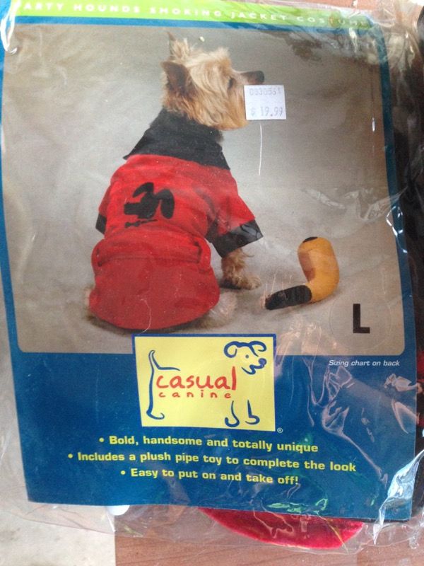 Dog costume - Playboy coat with pipe toy