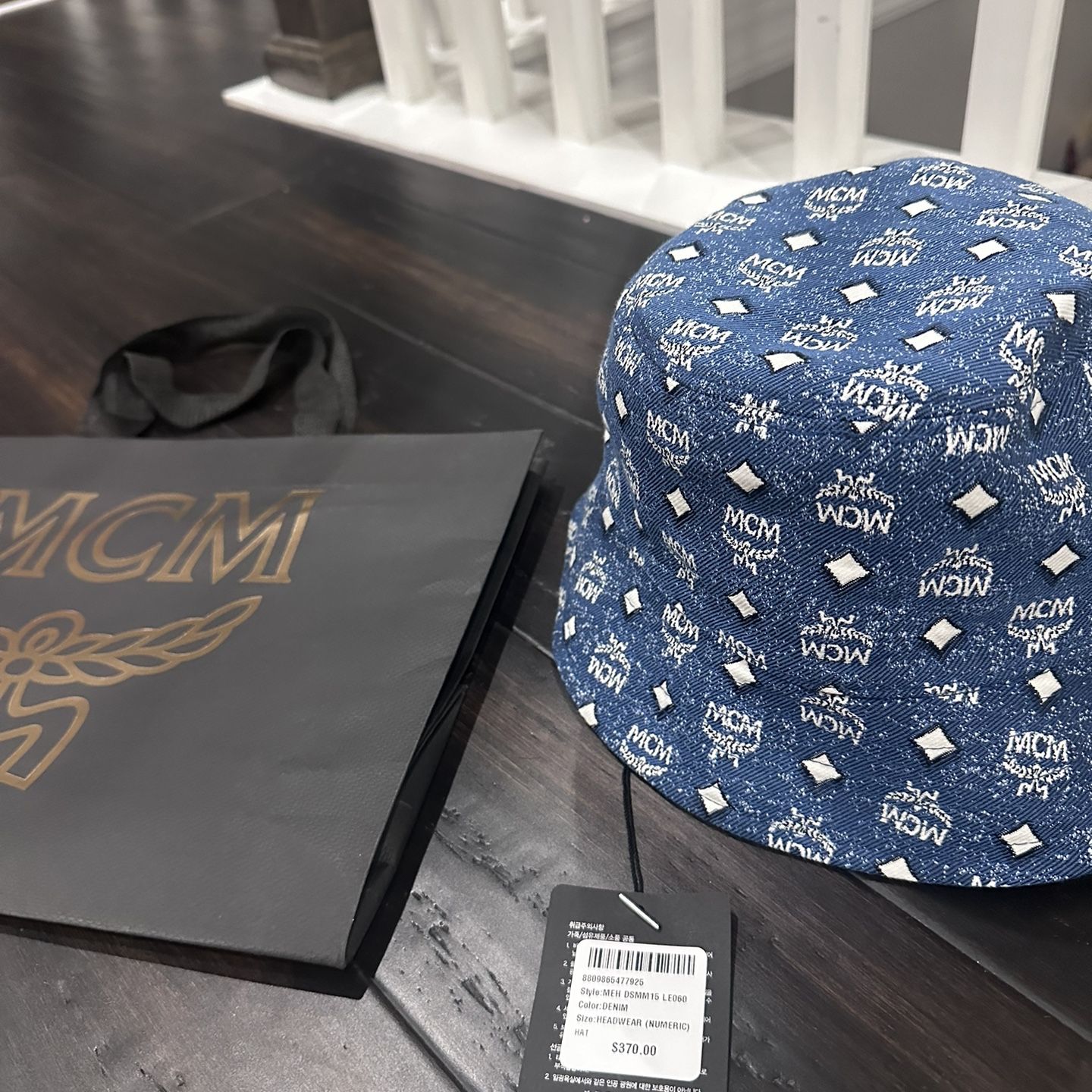 MCM Blue and White Bucket Hat King of Clubs Bucket Hat | White | William Murray Golf main image 3