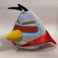 Angry Birds Space Purple Chuck Lazer Bird With Red Cape Plush 8” tall Excellent… 