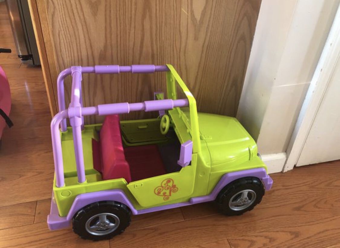 American Doll Jeep & motorcycle set
