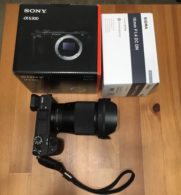 Sony a6300 + Sigma 16mm F1.4 DC DN lens Sony e mount fast autofocus