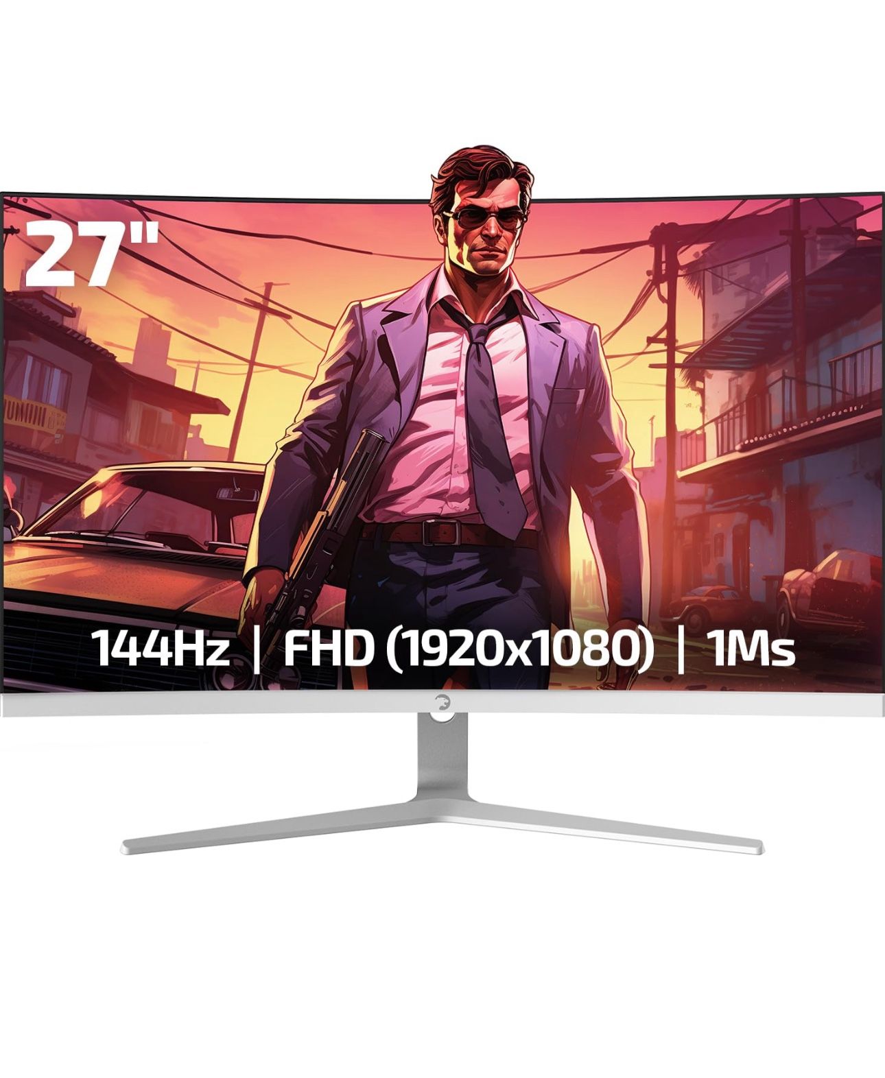 27 Inch Curved White Gaming Monitor