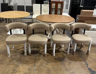 Dining Chairs Set of 4, Mid-Century Dining Room Chairs, Beige