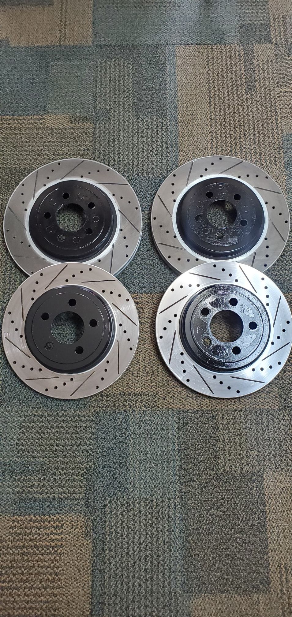Dodge Challenger drilled and slotted rotors