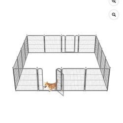New in box FXW Aster Dog Playpen Designed for Courtyard, RV Camping, 32'' 16 Panels for Medium Dogs, Silver