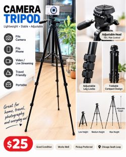 Lightweight Adjustable Camera Tripod