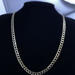 $3275 Yellow And White Two Tone Gold Cuban Chain Necklace