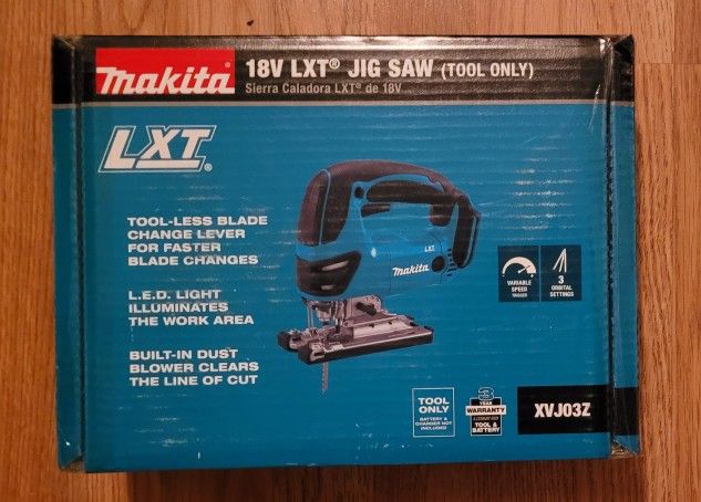 New Makita 18v LXT Cordless Jigsaw Tool-only. $90 Firm Pickup Only