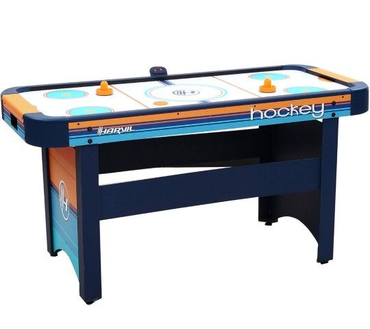 5 Foot Air Hockey Table for Kids and Adults with Dual Electric Blowers, Leg Levelers and Free Pushers and Pucks
