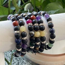 Chakra Bracelet with Lava Rock Beads | 7 Chakra Healing Beads