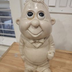 1970s Smiling Child Flag Holder Figurine 3D Store Display R&W Berries 10.75"