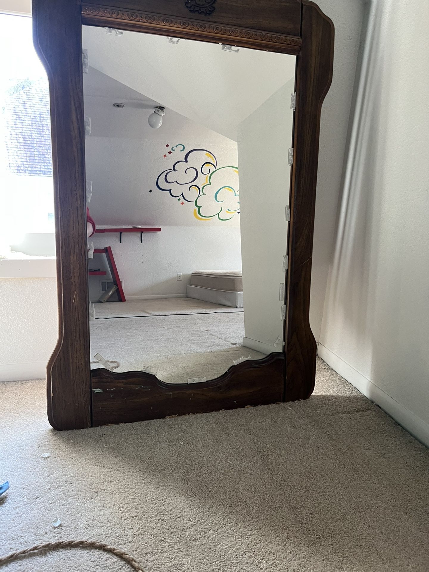 Thomasville Oak Dresser Drawer Mirror