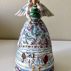 Jim Shore Heartwood Creek Landscape Sleeps Angel Winter Figurine