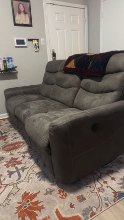 Gray Reclining Sofa Couch