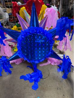 Plain blue tambor star pinata