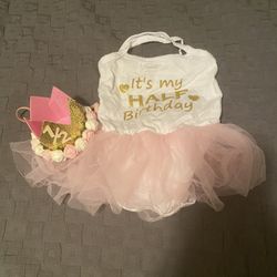 1/2 Year Old Onesie And Crown