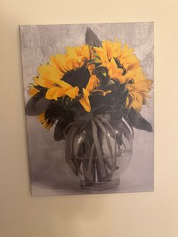 Sunflower Vase Canvas Wall Art