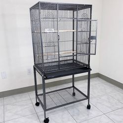 (New in Box) $95 Large 53” Tall Bird Cage 24x17x53” with Rolling Stand and Plastic tray