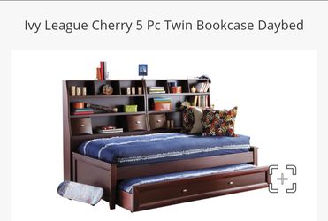 Cherry Twin Bookcase Daybed Set