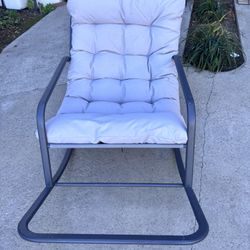 New Assembled, Rocking Lounge Chair Indoor Outdoor Recliner with Footrest & Cushion, 450lbs Weight Capacity