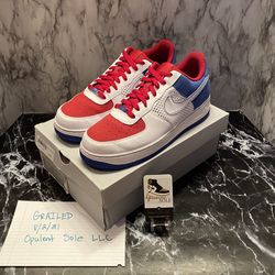 VNDS Nike Air Force 1 ‘07 “White Varsity Royal Red” Sz 12