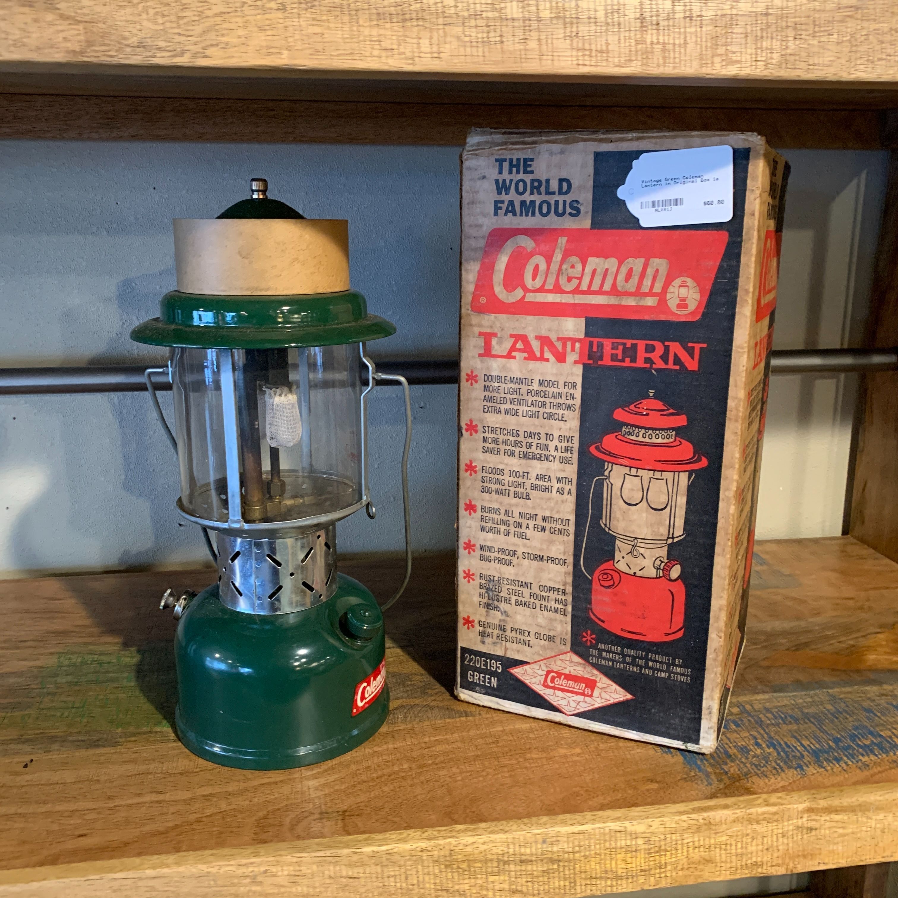 Vintage Green Coleman Lantern in Original Box