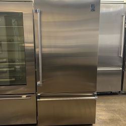HESTAN 36”WIDE BUILT IN STAINLESS STEEL BOTTOM FREEZER REFRIGERATOR 