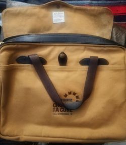 Filson Tan Canvas Briefcase Bag