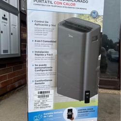 Midea 10,000 BTU (13,500 ASHRAE) 115V Smart Portable Air Conditioner with Heat, Remote Control,