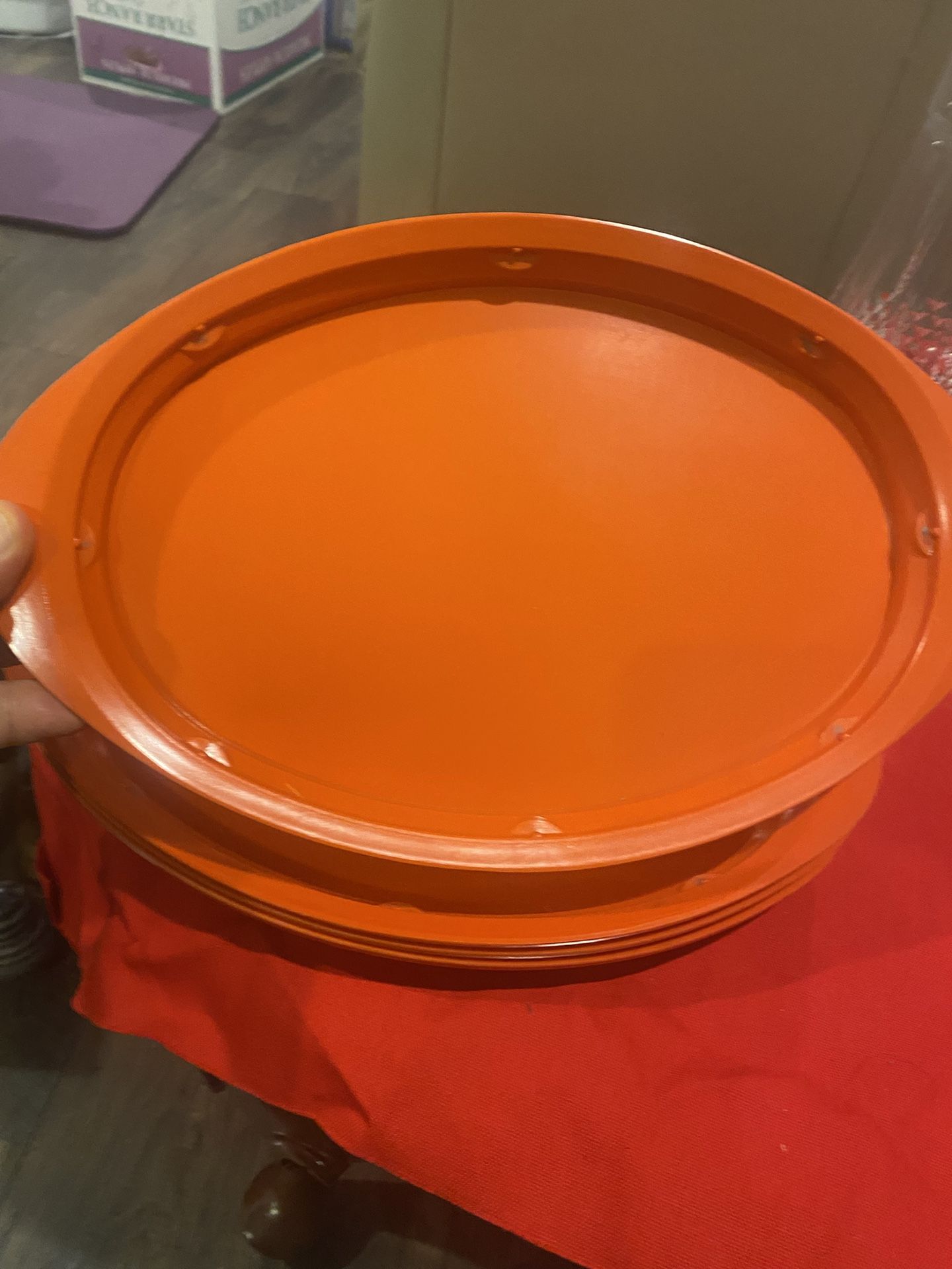 4 Vintage Plastic/melamine Oval Serving Platter 12 1/2 Inch Wide