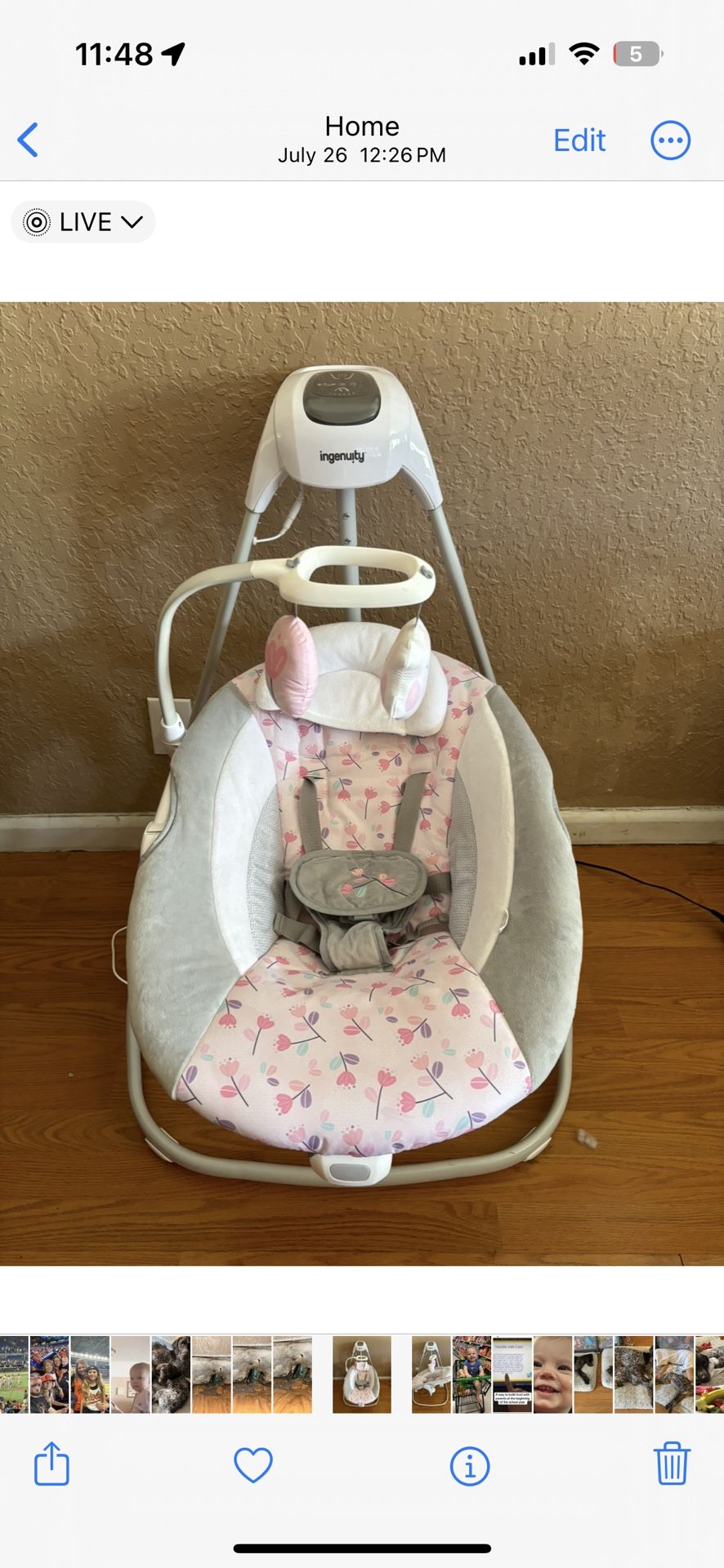 Ingenuity Baby Swing Great Condition Barely Used